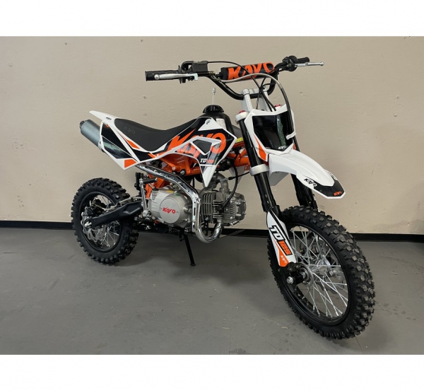 Kayo Dirtbike Kindermotocross TD125 mit 12/14“ Räder 4 Gang Schaltgetriebe